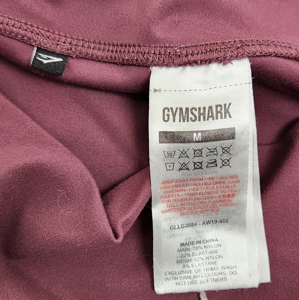 GymShark Burgundy Athletic Capri Cuffed Style Work Out Pants. Medium - Picture 4 of 4